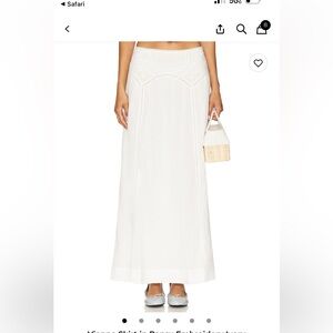 RIXO White Maxi Skirt